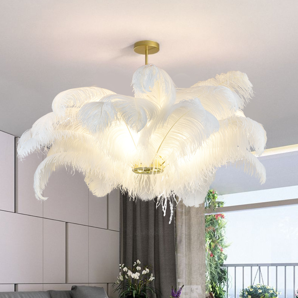 Chandelier with feathers sales